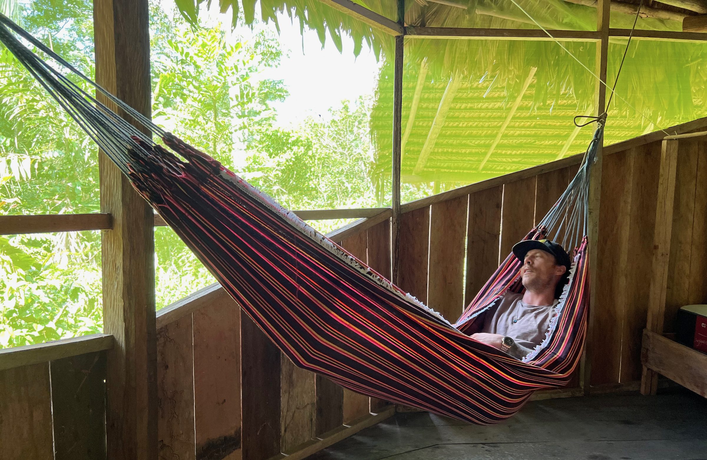 Rest in the hammock by the jungle